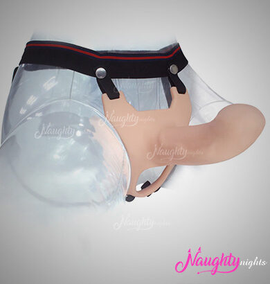 7 Inch Flesh Hollow Strap on Dildo With Belt